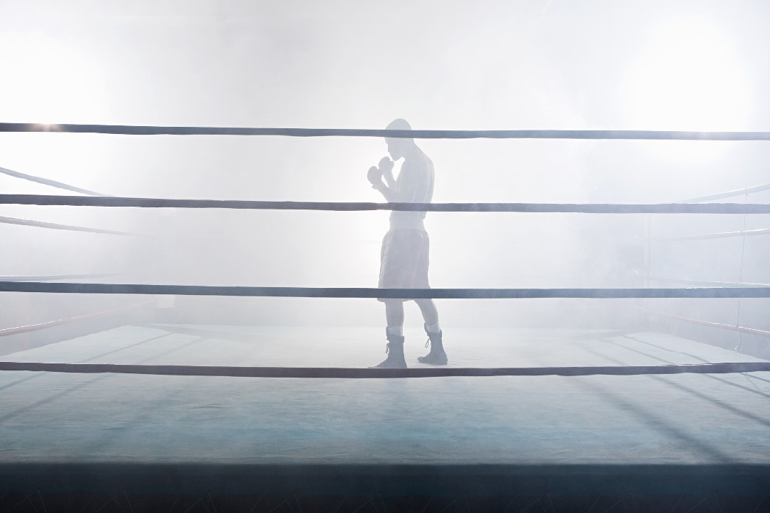 Boxer in boxing ring