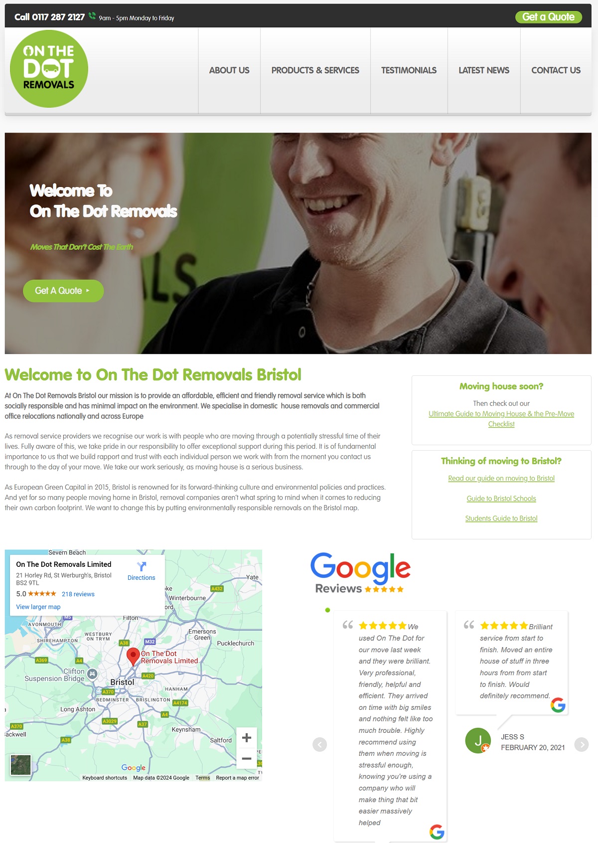 On The Dot homepage