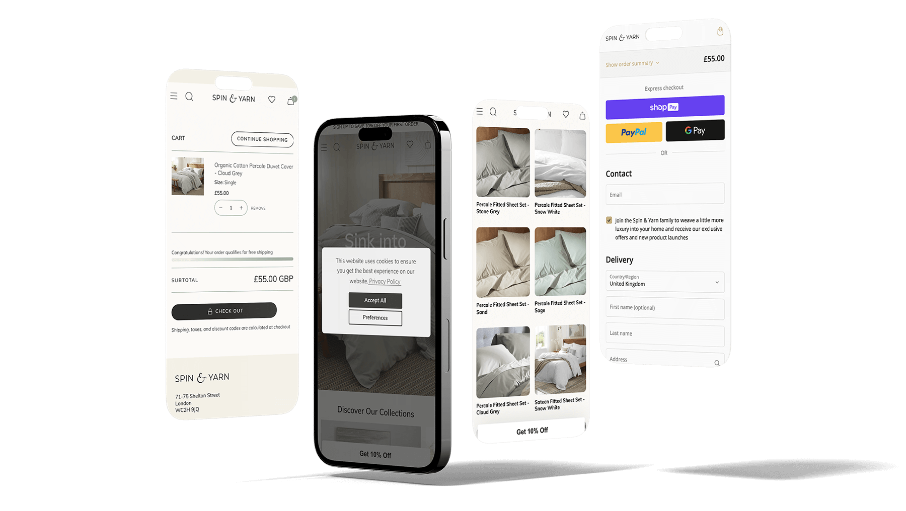 spin yarn iphone Screens Mockup 1800w Spin & Yarn - Web Design